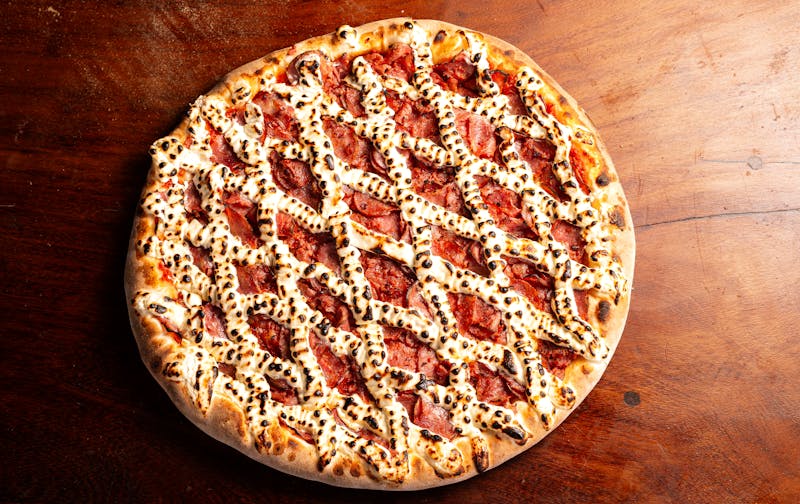 Four cheese thin crust pizza