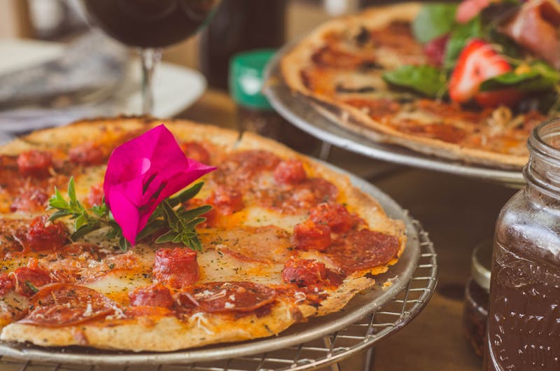 Spicy meat lovers thin crust pizza