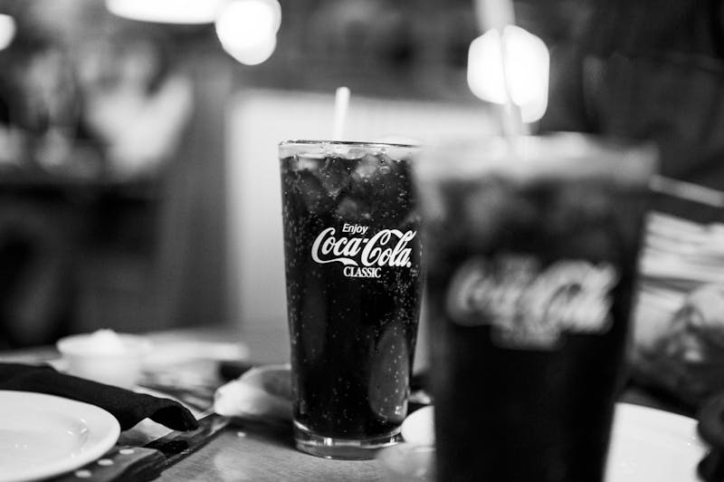 Soft drinks selection